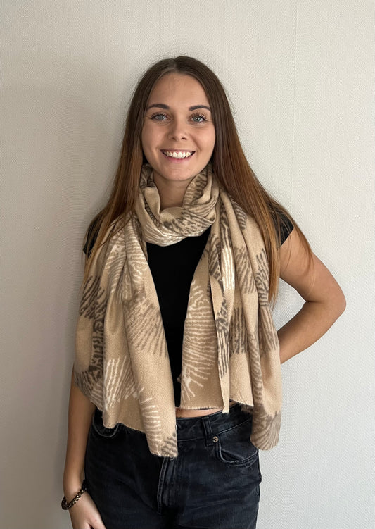 Écharpe imprimée beige