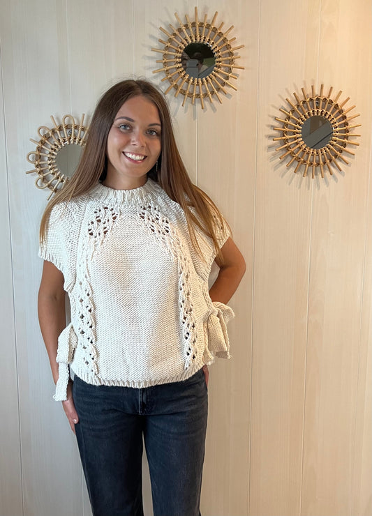 Pull maille manches courtes