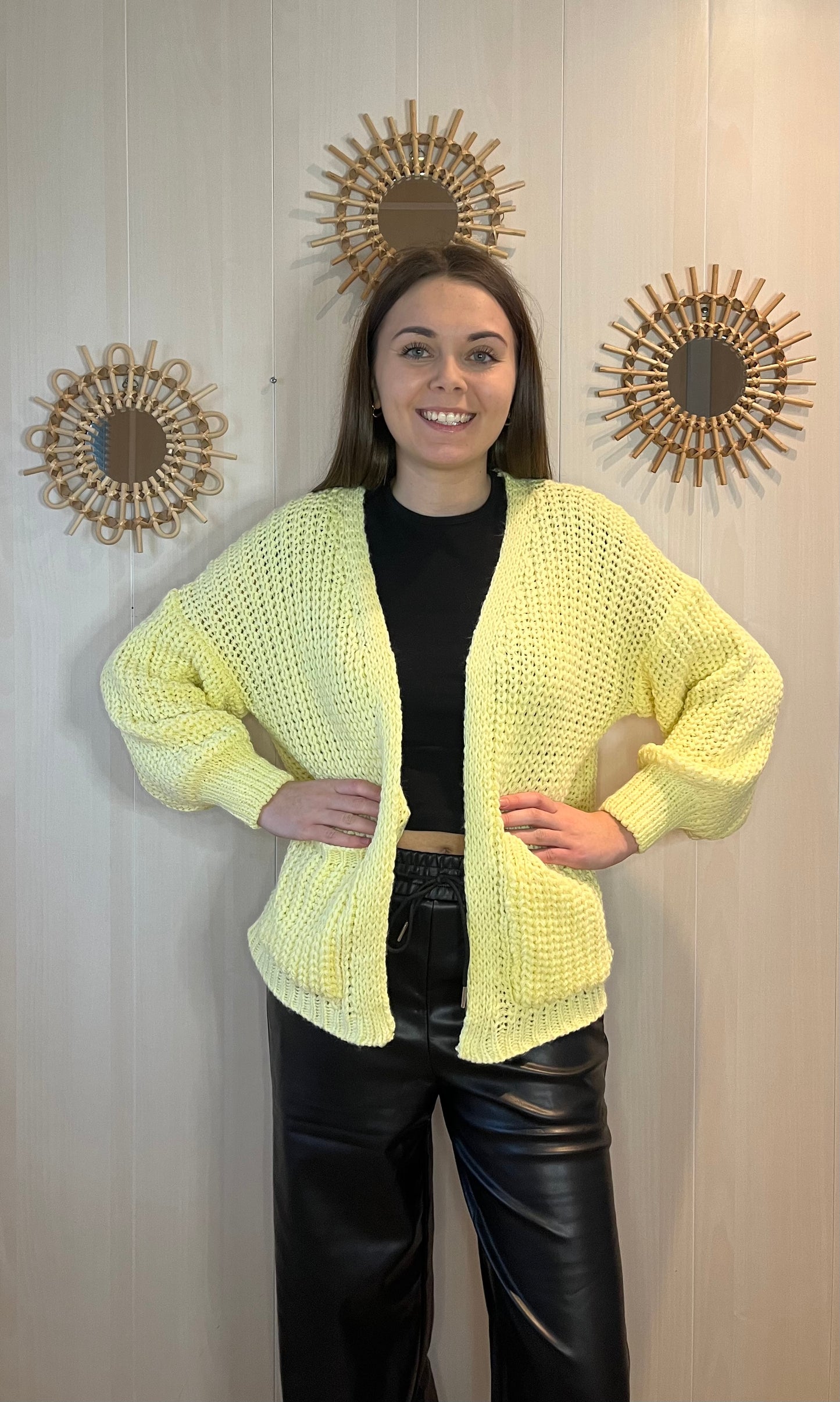 Gilet en maille jaune