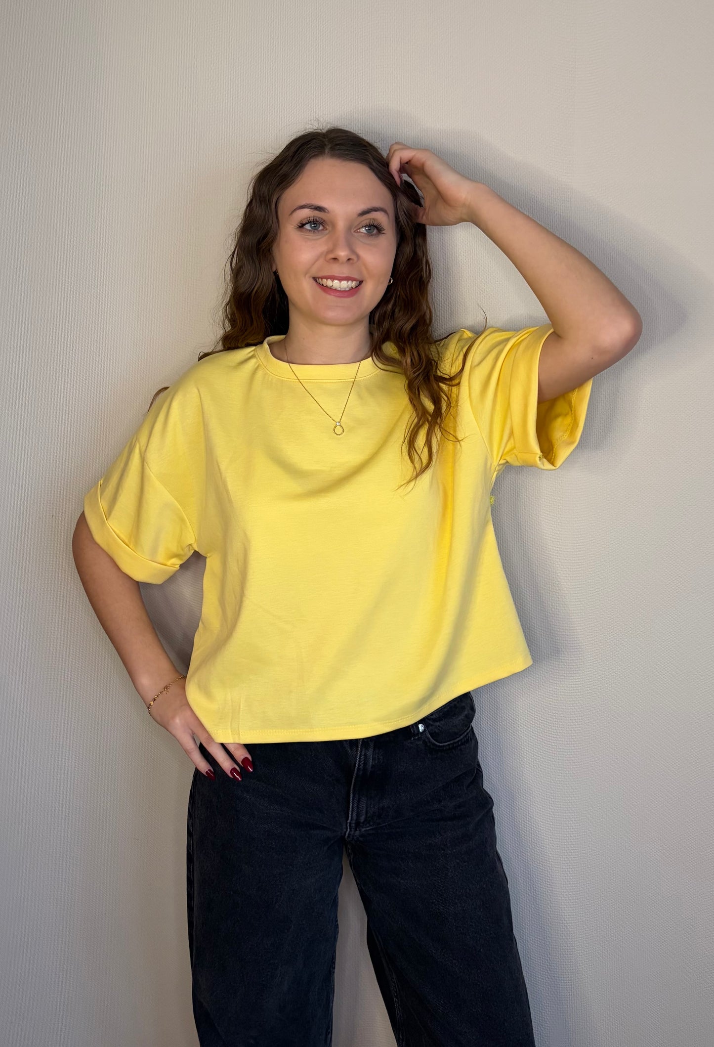 Top oversize jaune