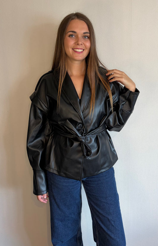 Veste similicuir noir