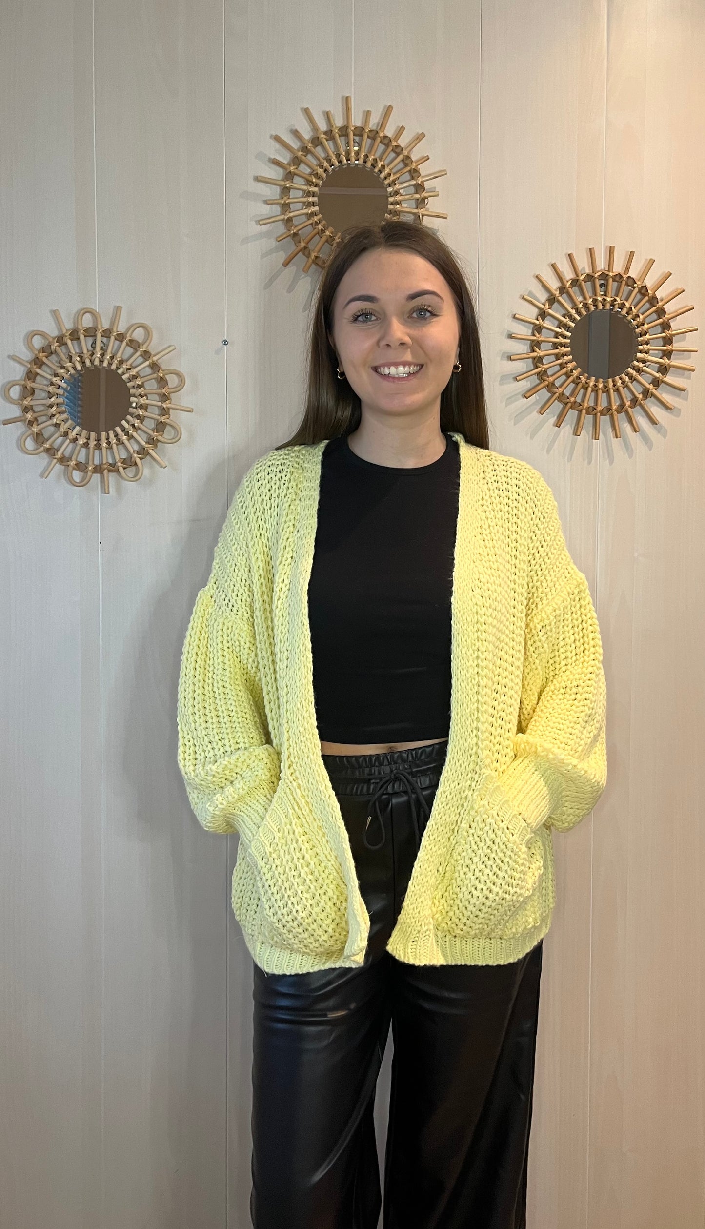 Gilet en maille jaune