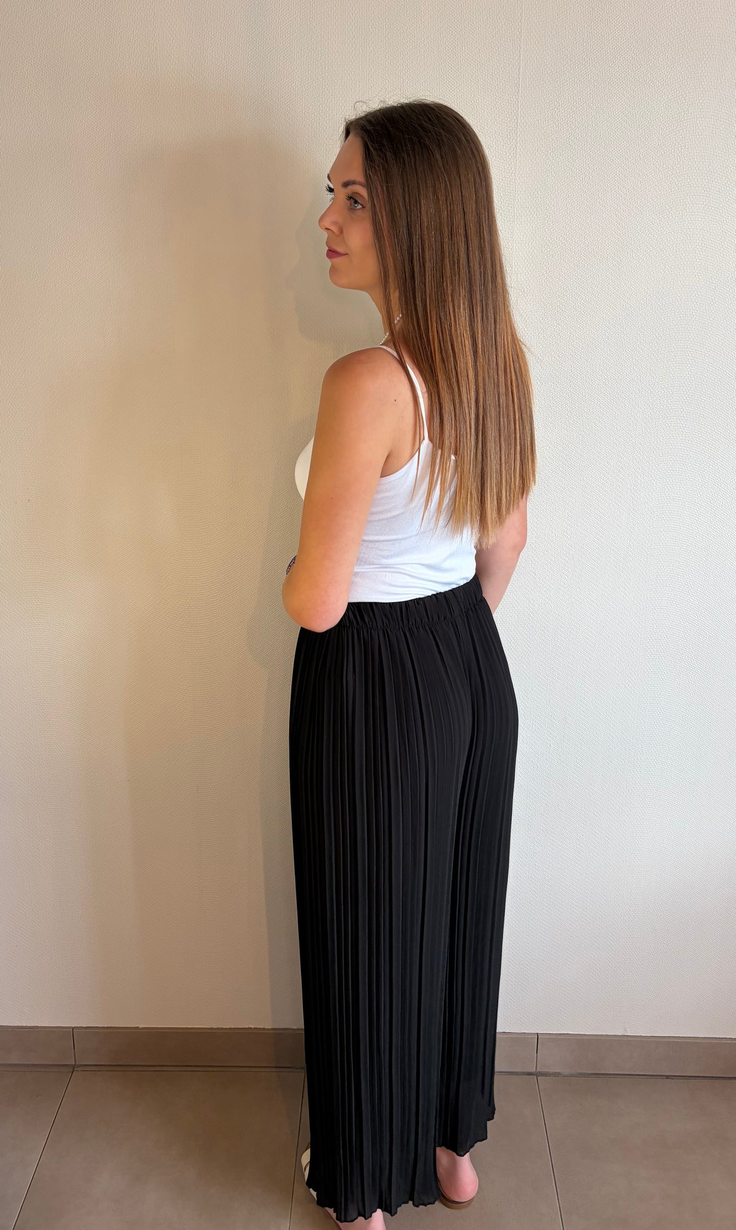 Pantalon plissé noir
