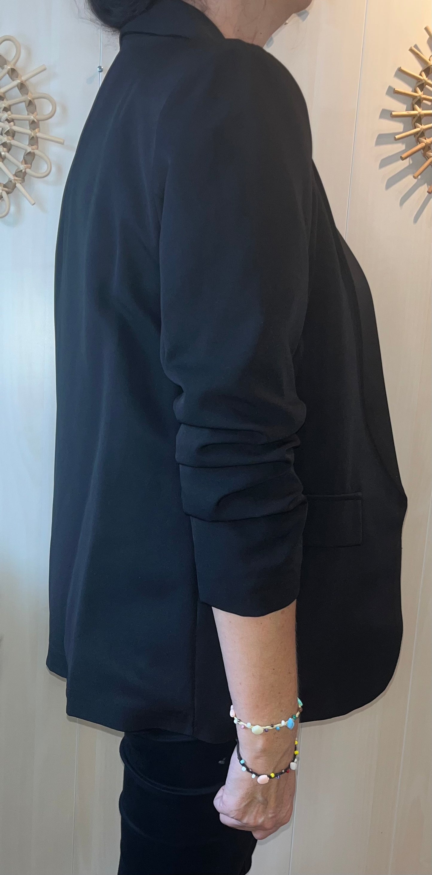 Veste blazer à manches froncées