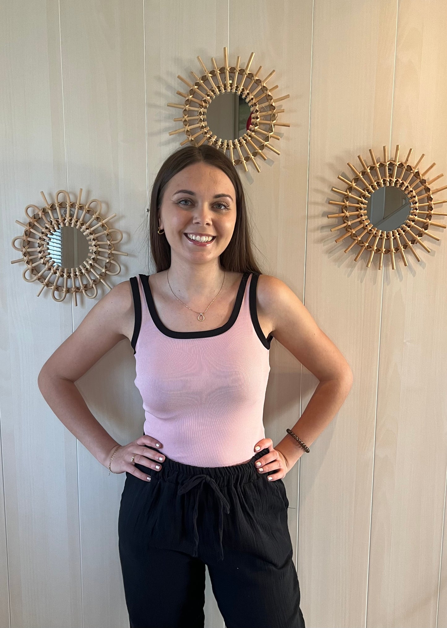 Débardeur bicolore blush