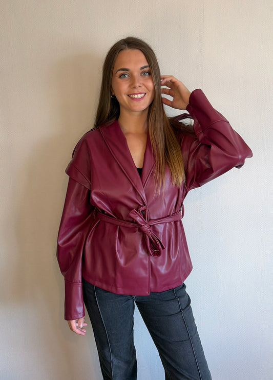 Veste similicuir bordeaux
