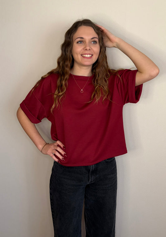 Top oversize bordeaux