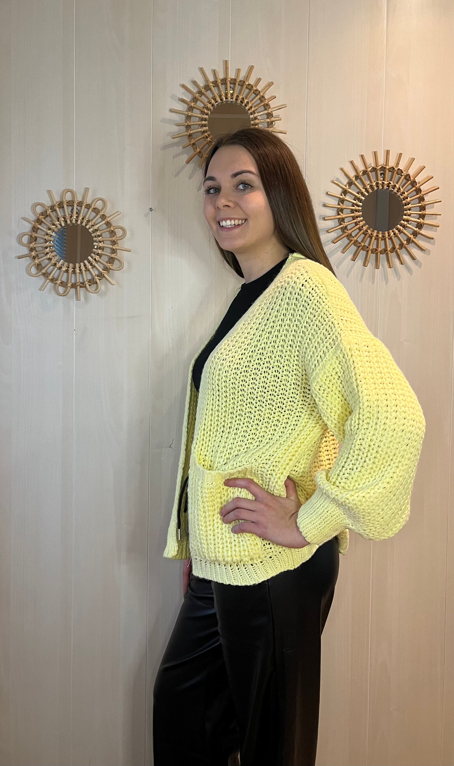 Gilet en maille jaune