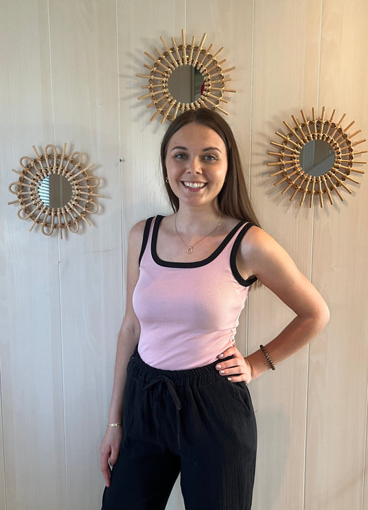 Débardeur bicolore blush