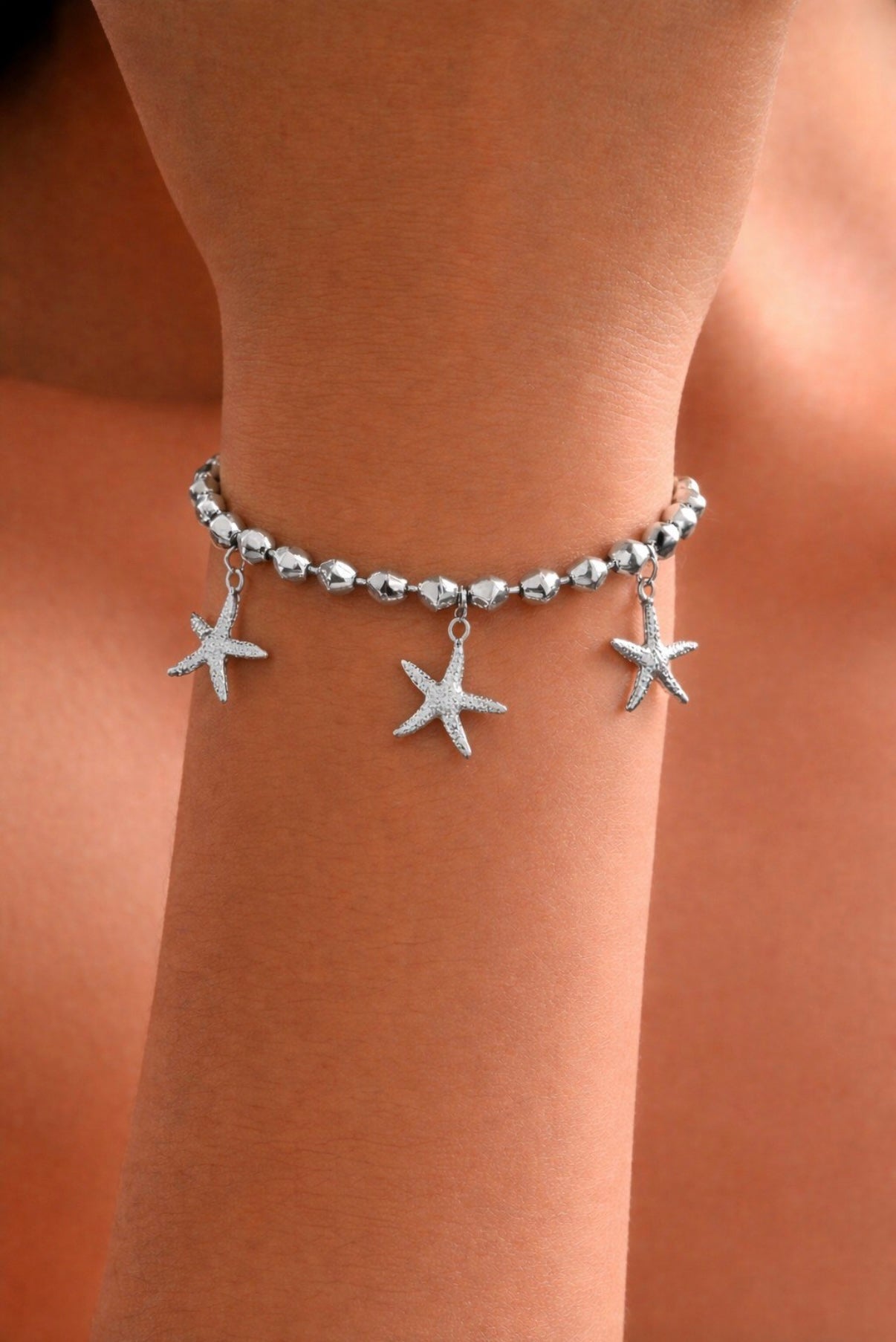 Bracelet étoile de mer argenté