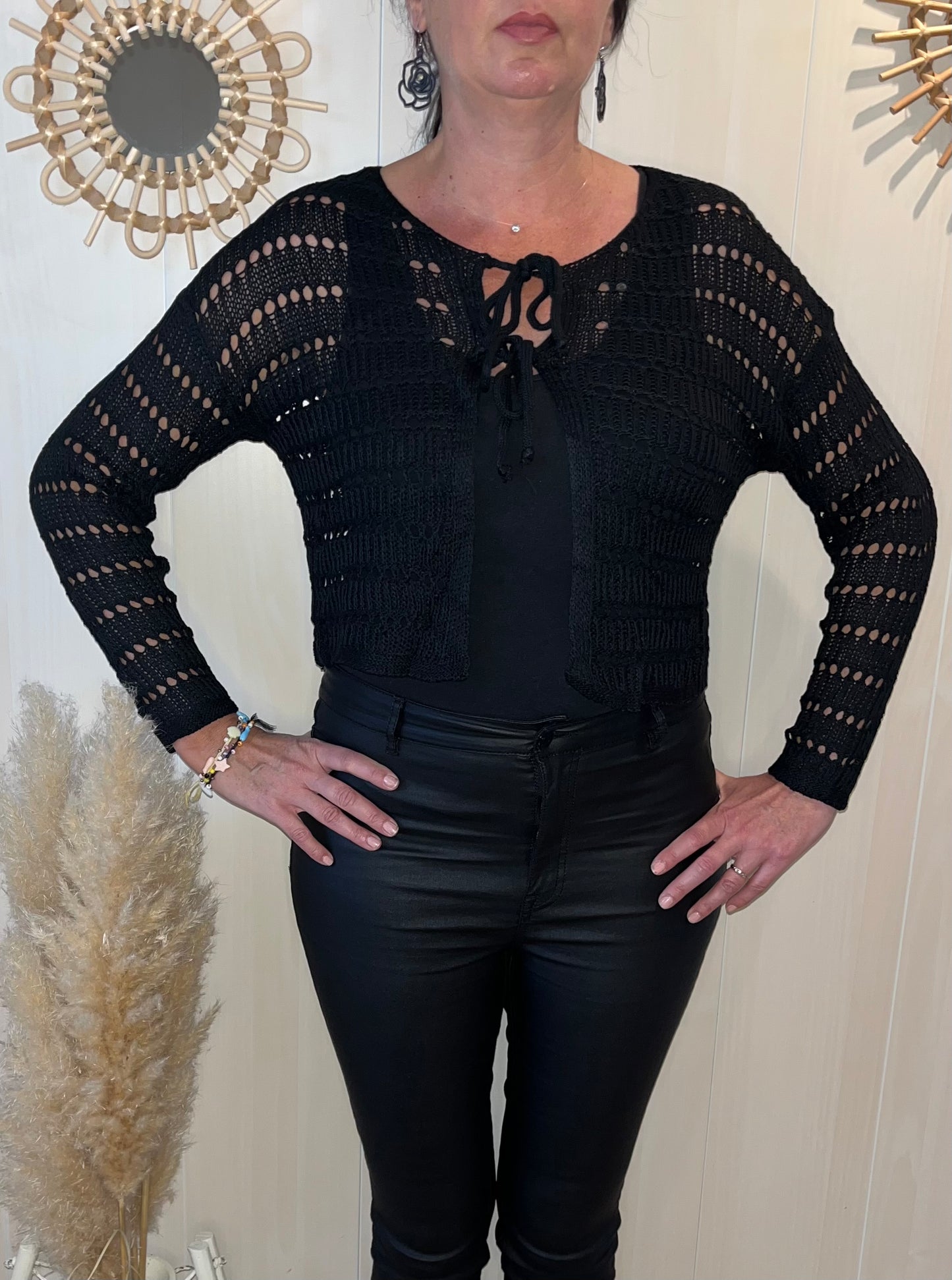 Gilet noir en crochet