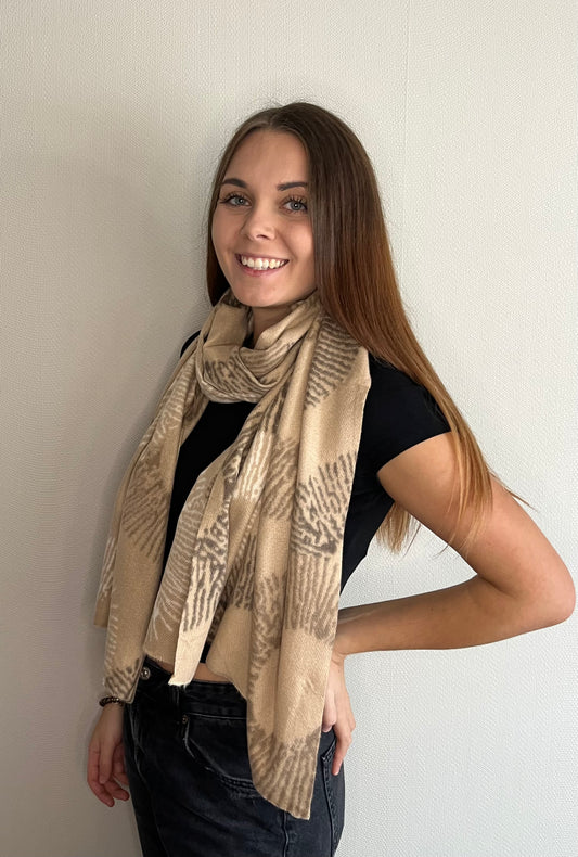 Écharpe imprimée beige