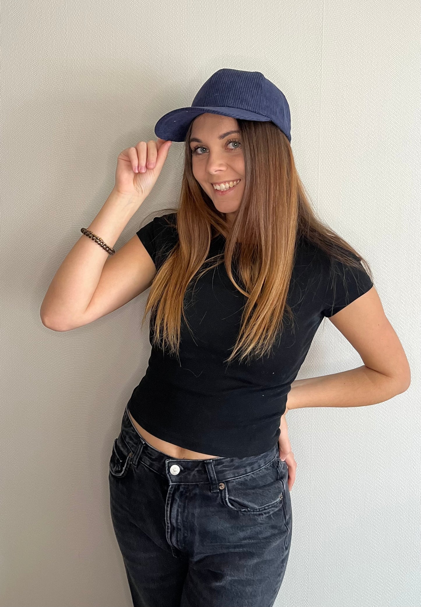 Casquette en velours côtelé