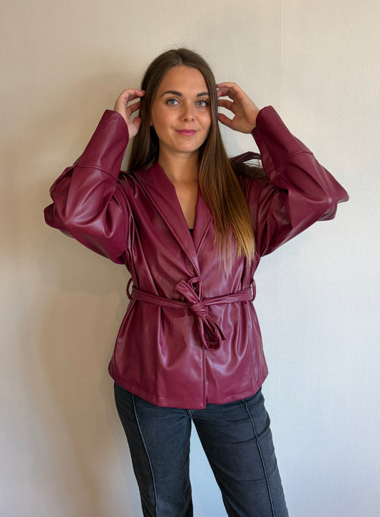 Veste similicuir bordeaux