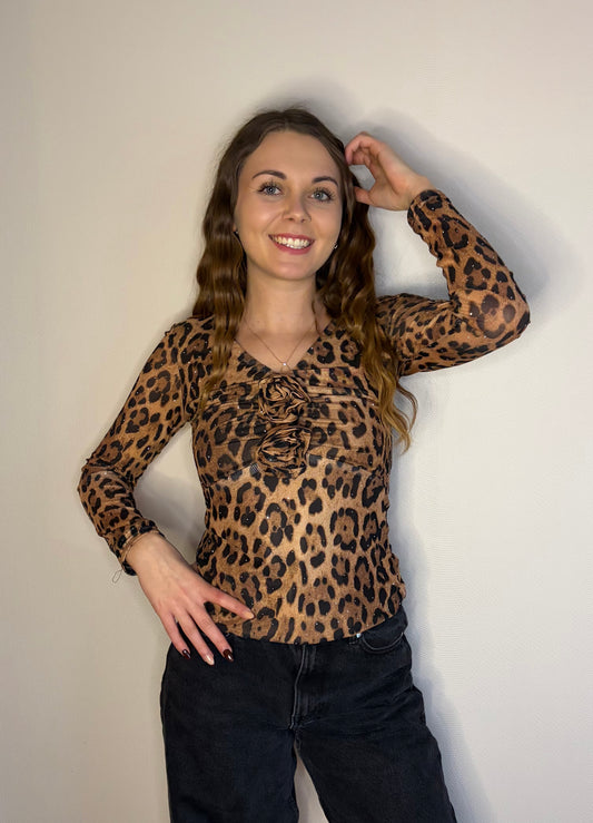 Top Léopard Avec Strass