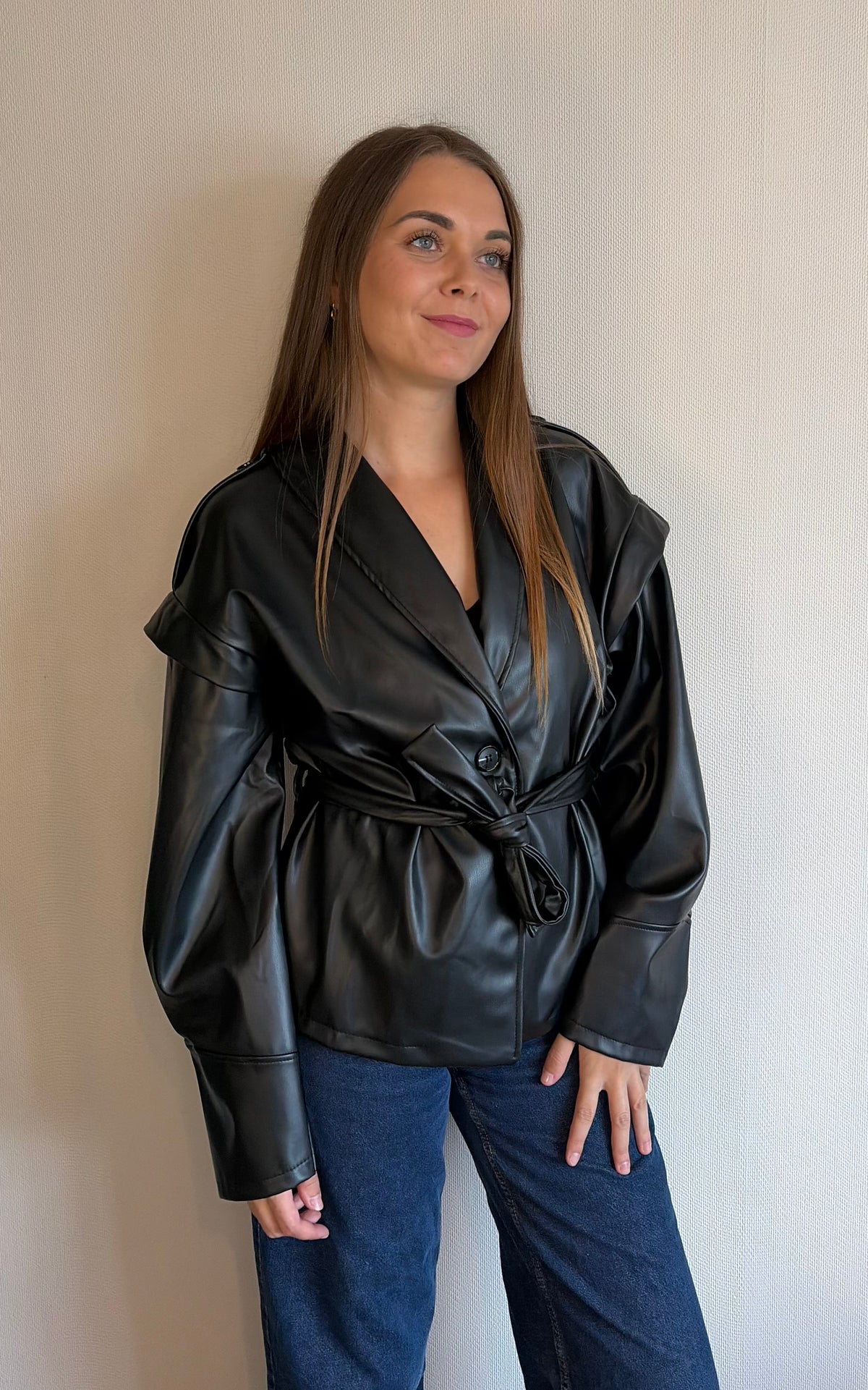 Veste similicuir noir