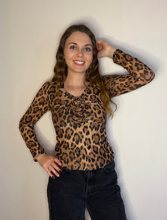 Top Léopard Avec Strass