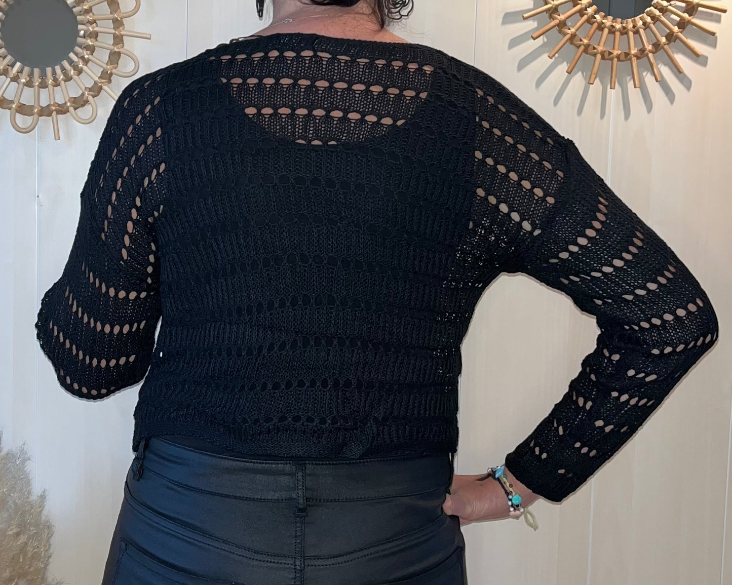 Gilet noir en crochet