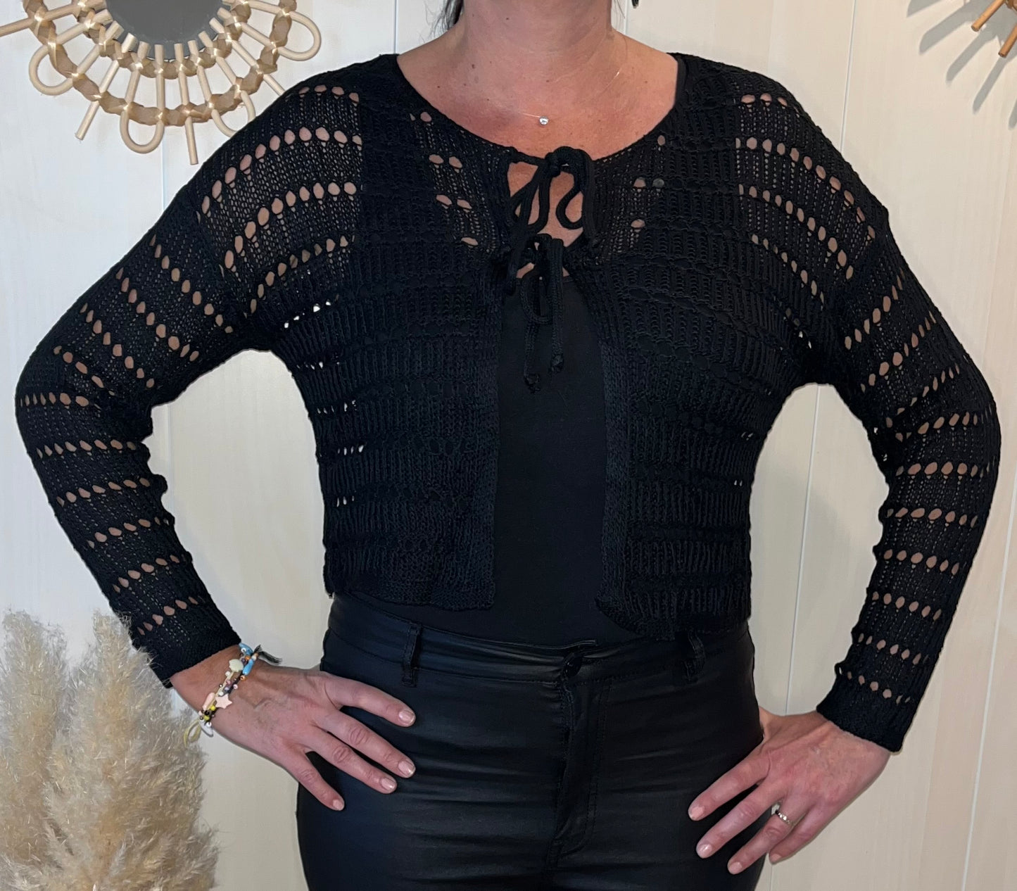 Gilet noir en crochet
