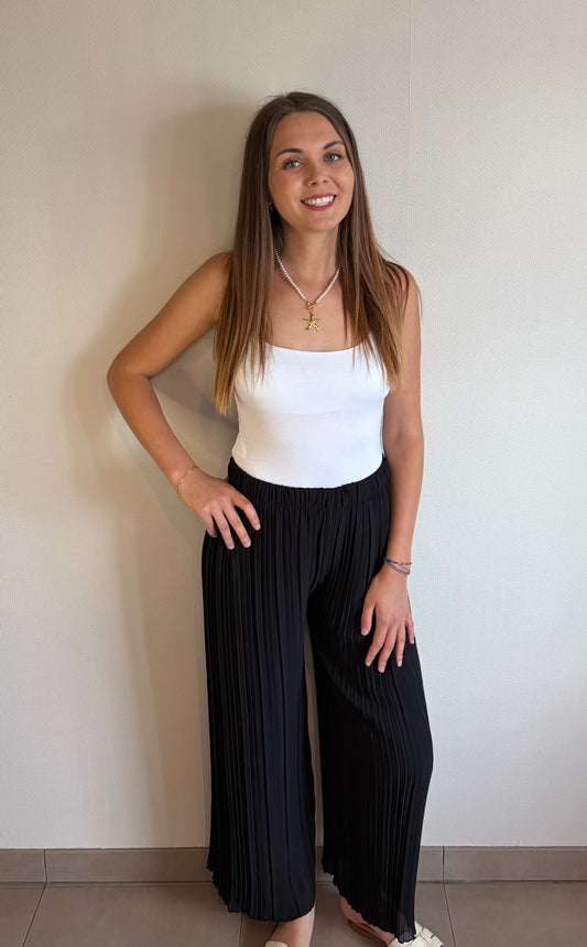 Pantalon plissé noir