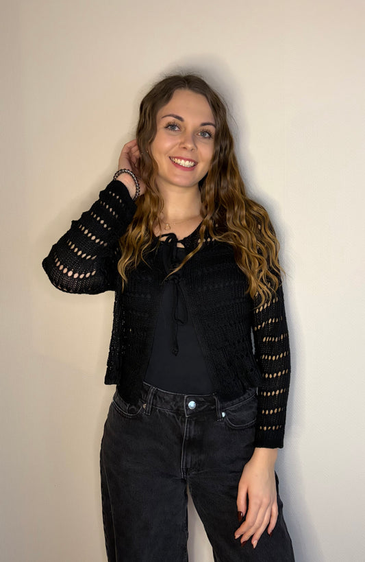 Gilet noir en crochet