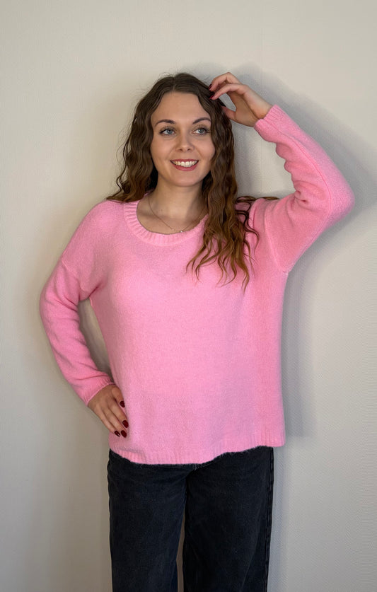 Pull blush alpaga col rond