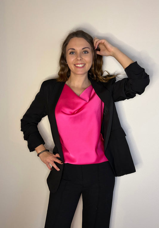 Veste blazer à manches froncées