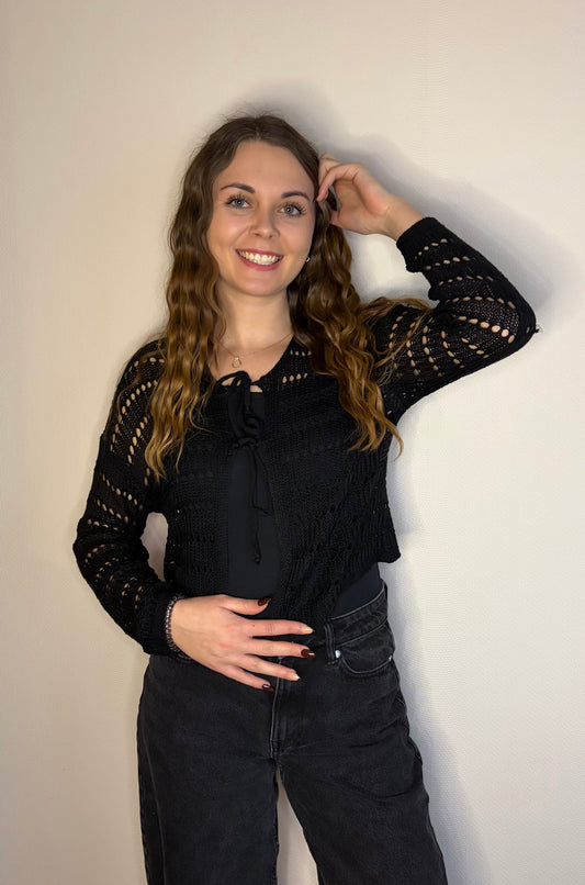 Gilet noir en crochet