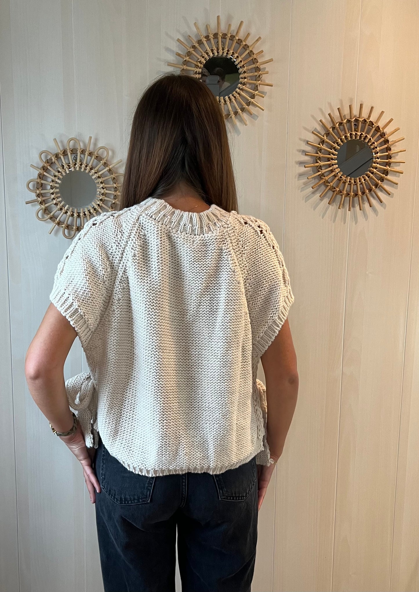 Pull maille manches courtes