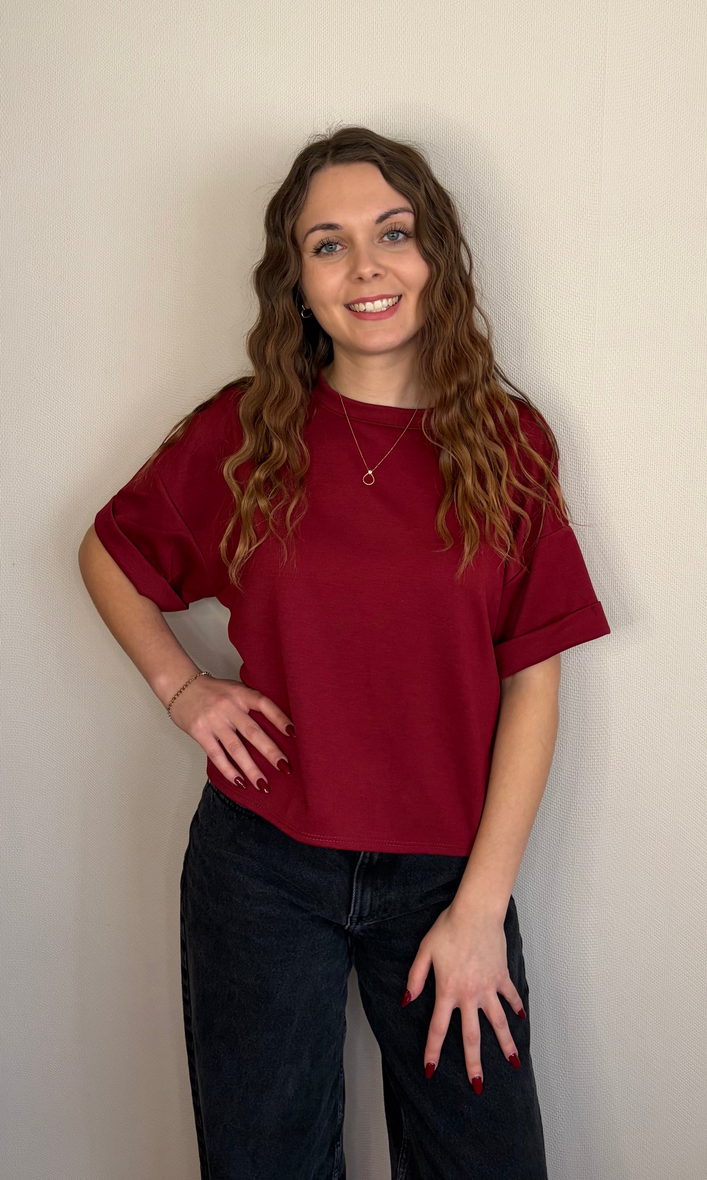 Top oversize bordeaux