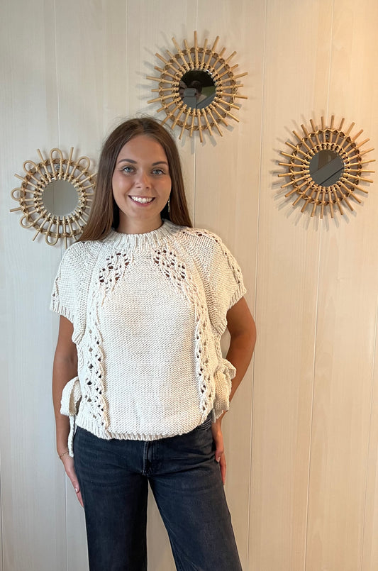 Pull maille manches courtes