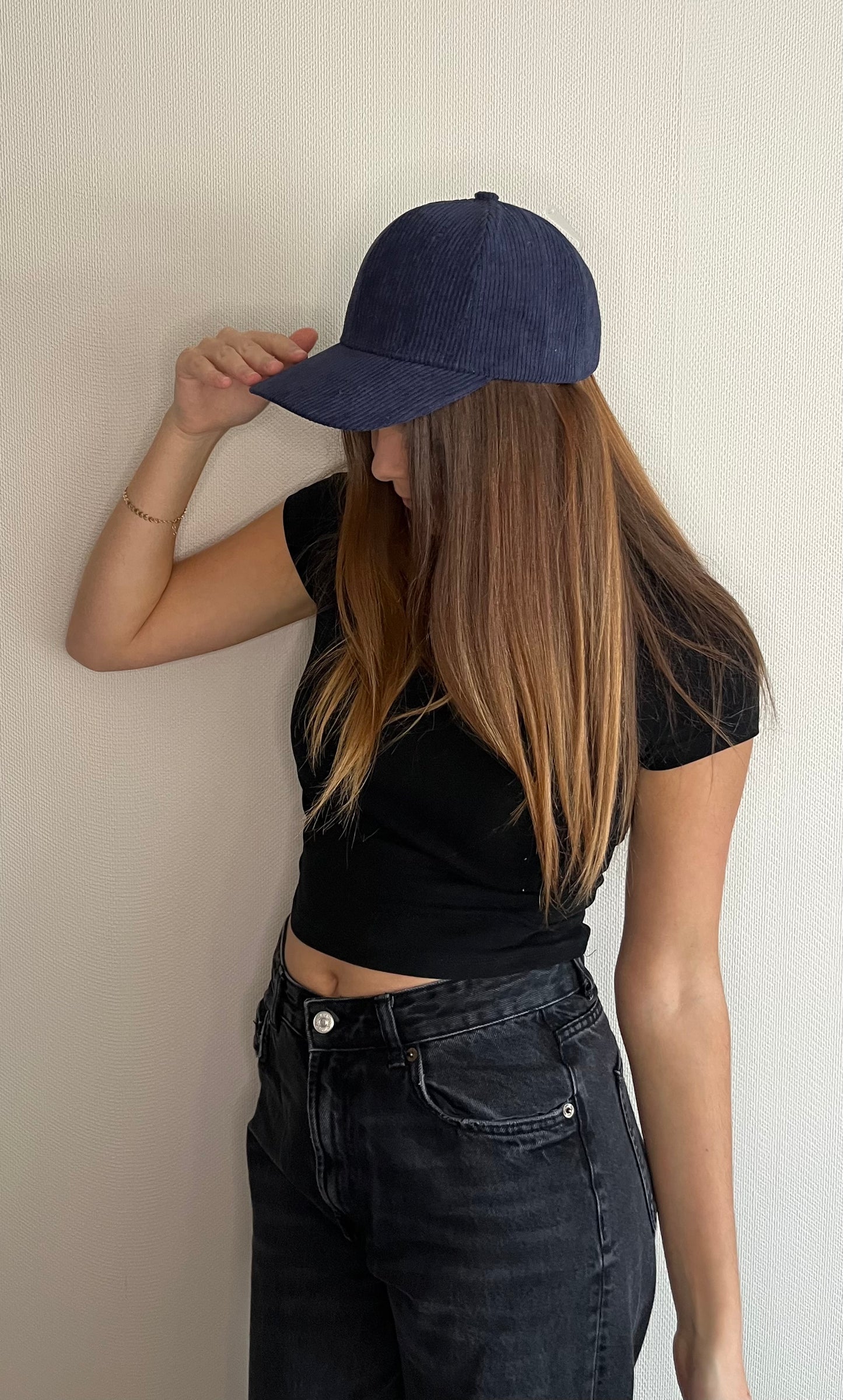 Casquette en velours côtelé